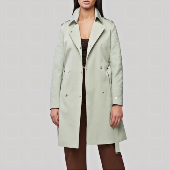 NWT Anthropologie Soia + Kyo “Kya” Trench Coat in Sage Size Large - Picture 2 of 9